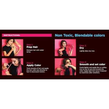 Hair Chalk 16 Color Double Pack with 6 Glitter Colors Temporary Hair Color Pens