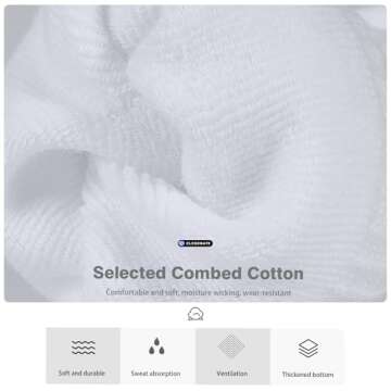 CLOSEMATE Crew Slouch Socks Women Soft Cotton Scrunch Slouchy Socks Knee High Boot Socks 3 Pairs(3 White)