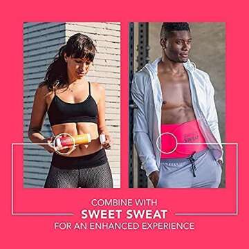 Sweet Sweat Waist Trimmer for Women and Men - Sweat Band Waist Trainer Belt for High Intensity Training and Gym Workouts, 5 Adjustable Sizes Neon Pink