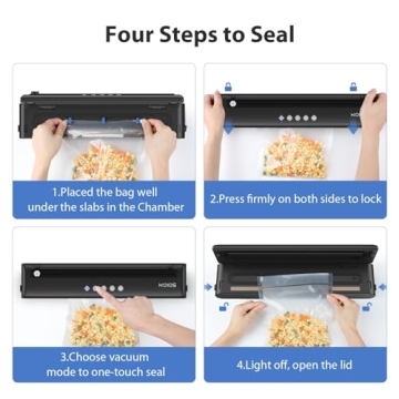 KOIOS Compact Vacuum Sealer with Dry Moist Modes Built-in Cutter
