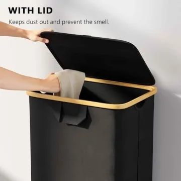 Spacious Black Laundry Hamper with Wheels & Lid