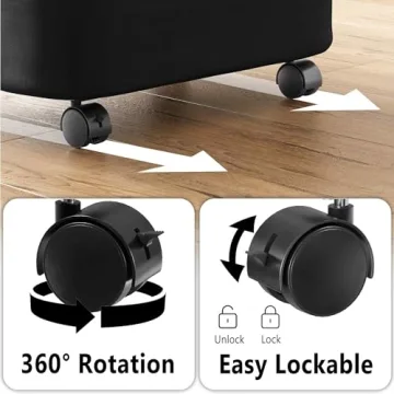 Spacious Black Laundry Hamper with Wheels & Lid