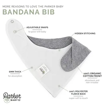 Parker Baby Bandana Bibs - 8 Pack Unisex Bibs