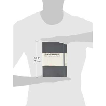 LEUCHTTURM1917 - Notebook Hardcover Medium A5-251 Numbered Pages for Writing and Journaling (Anthracite, Dotted)