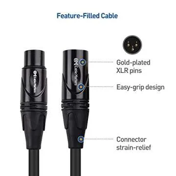 Cable Matters 2-Pack Premium XLR to XLR Cables - 20ft, Male to Female Microphone Cable, Oxygen-Free Copper (OFC) Mic Cord, Black