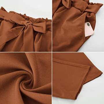 Hanna Nikole Womens Casual High Waist Dress Pants with Bow-Knot Pockets for Work Office 18 Plus