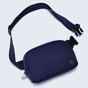Pander Nylon Belt Bag for women crossbody with Adjustable, Strap for Outdoors Workout Traveling Casu...