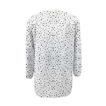 Tazaiy Women Summer Colorful Chiffon Button Blouse Floral Leaves Printed 3/4 Balloon Sleeve Classic Casual Loose Blouses Tee Shirt POM POM Flowy Boho Summer Tops