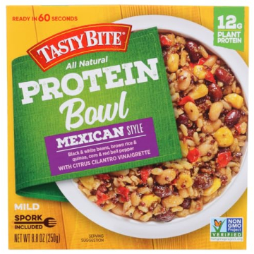 Vibrant TASTY BITE Mexican Protein Bowl - Convenient Healthy Meals with 12g Protein, 8.8 Oz, Pack of...