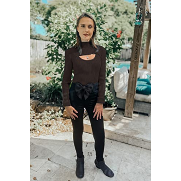 Women’s Stylish Cutout Mock Neck Winter Pullover Sweater