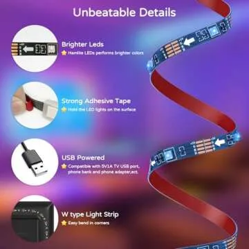 HAMLITE LED TV Lights for 82-95 Inch TVs - 21Ft Strip