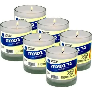 Yahrzeit Memorial Candles - 24 Hour Glass Holders