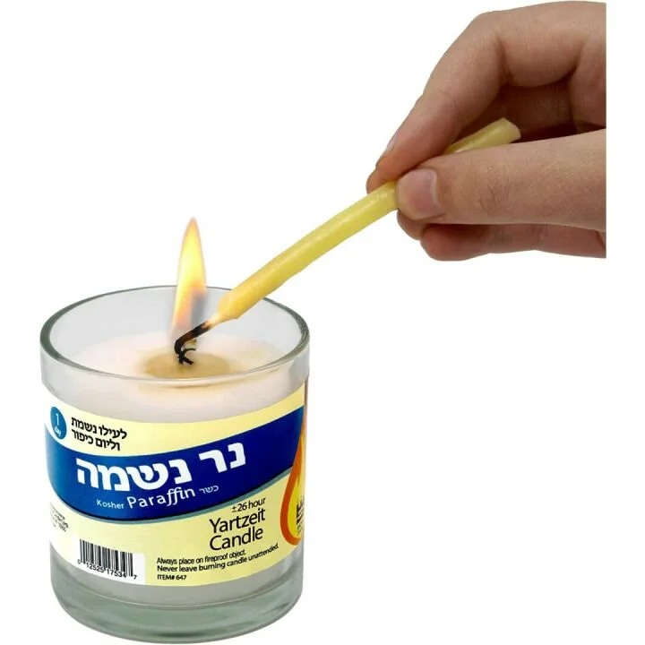 Yahrzeit Memorial Candles - 24 Hour Glass Holders