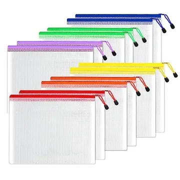 Multi-Colored Zipper Pouches - Extra Large Storage Bags