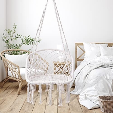 Ohuhu Hammock Chair - Bohemian Macrame Swing for Home and Garden