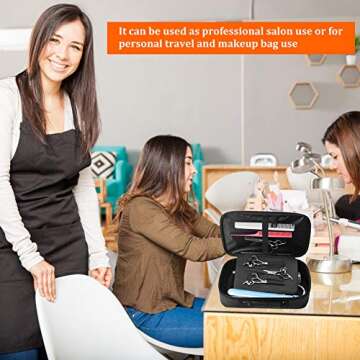 Hairdressing Tools Storage Carrying Case, Professional Multi-functional Hair Stylist Hairdresser Des...