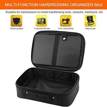 Hairdressing Tools Storage Carrying Case, Professional Multi-functional Hair Stylist Hairdresser Designer Session Bag Beauty Cosmetics Toiletry Organizer Holder Hairdressing