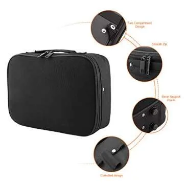 Hairdressing Tools Storage Carrying Case, Professional Multi-functional Hair Stylist Hairdresser Designer Session Bag Beauty Cosmetics Toiletry Organizer Holder Hairdressing