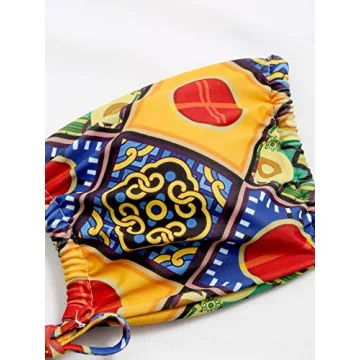 SOLY HUX Women's Geometric Print Bikini Set Adjustable Fit