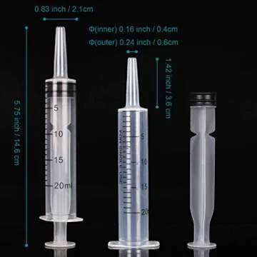 10Pack 20ml Sterile Syringes for Liquid Measurement