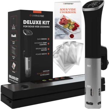 Garnease Sous Vide Cooker Kit Deluxe - 1000W Precision, Vacuum Sealer & Bags Included