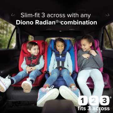 Diono Radian 3RXT, 4-in-1 Convertible Car Seat, Rear and Forward Facing, Steel Core, 10 Years 1 Car ...