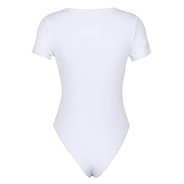 PALINDA Women's Lace Up Bodysuit in White for Chic Style