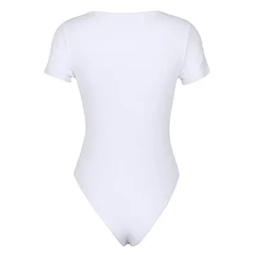 PALINDA Women's Lace Up Bodysuit in White for Chic Style