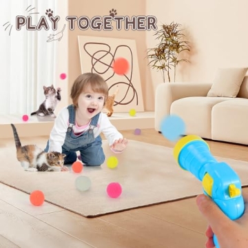 Splarwbk Cat Ball Launcher and Plush Balls for Fun