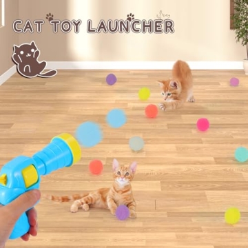 Splarwbk Cat Ball Launcher and Plush Balls for Fun