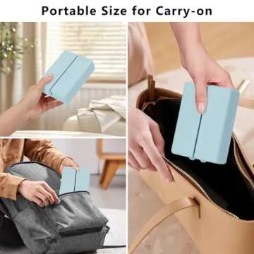 FYY 2 Pcs Daily Pill Organizer, 7 Compartments Portable Pill Case Travel Pill Organizer,[Folding Design] Pill Box for Purse Pocket to Hold Vitamins,Cod Liver Oil,Supplements and Medication-Blue