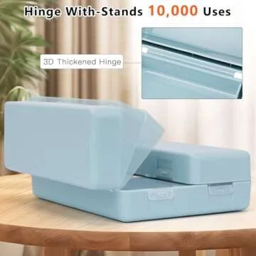 FYY 2 Pcs Daily Pill Organizer, 7 Compartments Portable Pill Case Travel Pill Organizer,[Folding Design] Pill Box for Purse Pocket to Hold Vitamins,Cod Liver Oil,Supplements and Medication-Blue