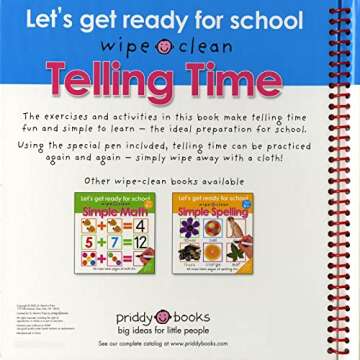 Wipe Clean: Telling Time - Fun Interactive Learning Tool for Kids