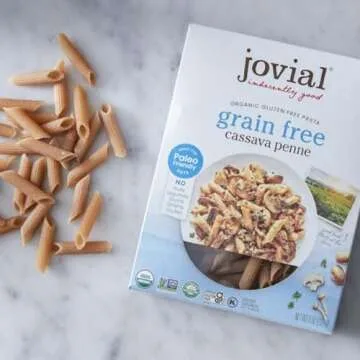 Jovial Grain-Free Cassava Penne Rigate - Penne Pasta Noodles, Cassava Pasta, Penne Pasta Organic, Paleo Pasta, Certified Gluten-Free, USDA Certified Organic, Non-GMO, High-Fiber - 8 Oz, 1 Pack