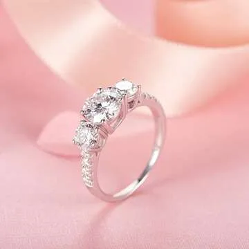 Boya Engagement Platinum Moissanite Ring - Stylish Choice