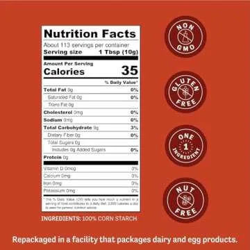 Judee’s Corn Starch 2.5 lb - 100% Non-GMO and Just One Ingredient - Gluten-Free and Nut-Free - Great Thickener for Sauces, Soups, and Gravies - Lighten Gluten Free Cake or Bread Texture