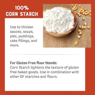 Judee’s Corn Starch 2.5 lb - 100% Non-GMO and Just One Ingredient - Gluten-Free and Nut-Free - Great Thickener for Sauces, Soups, and Gravies - Lighten Gluten Free Cake or Bread Texture