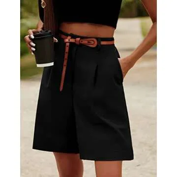 HOTOUCH Women's Bermuda Shorts Casual Fit with Pockets