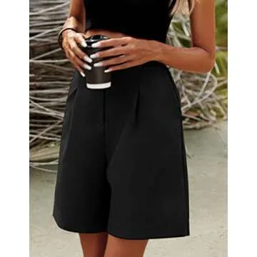 HOTOUCH Women's Bermuda Shorts Casual Fit with Pockets