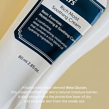 DearKlairs Rich Moist Soothing Cream 80ml, Sensitive Skin, Hypoallergenic, Centella Asiatica, Ceremide, Moisturizer, Full Hydration, Non-sticky texture, K-beauty