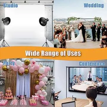 Versatile Heavy Duty Backdrop Stand with Wheels, 10 * 7ft Adjustable Photo Background Stand, Banner Backdrop Stand for Parties/Photography/Birthday/Studio
