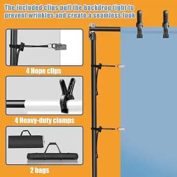 Versatile Heavy Duty Backdrop Stand with Wheels, 10 * 7ft Adjustable Photo Background Stand, Banner Backdrop Stand for Parties/Photography/Birthday/Studio