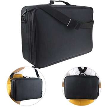 MONSTINA Makeup Train Cases Professional Travel Makeup Bag Cosmetic Cases Organizer Portable Storage Bag for Cosmetics Makeup Brushes Toiletry Travel Accessories (Mblack)