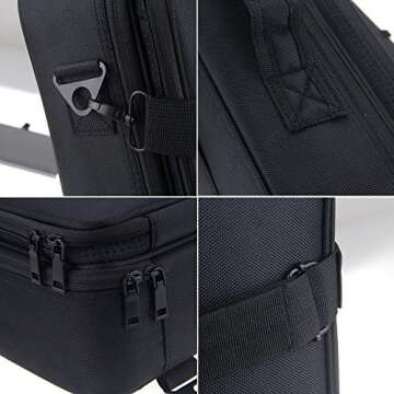 MONSTINA Makeup Train Cases Professional Travel Makeup Bag Cosmetic Cases Organizer Portable Storage Bag for Cosmetics Makeup Brushes Toiletry Travel Accessories (Mblack)