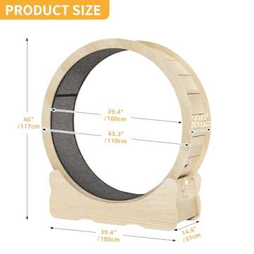 DWVO Cat Wheel Exerciser for Indoor, 43.3 inch Large Cat Exercise Wheel for Running Silent, Cat Trea...