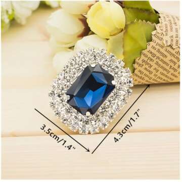 Ruihfas Bridal Wedding Shoes Dress Hat Accessories Fashion Rhinestones Crystal Shoe Clips 2 Pcs (Dar...