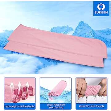 Sukeen 4 Pack Cooling Towel - Soft, Quick-Drying & Versatile