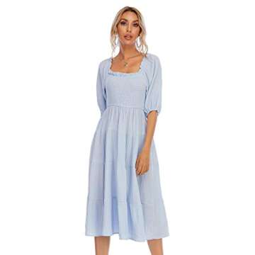 Stylish R.Vivimos Summer Cotton Midi Dress for Women