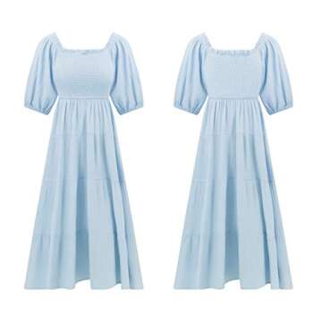 Stylish R.Vivimos Summer Cotton Midi Dress for Women