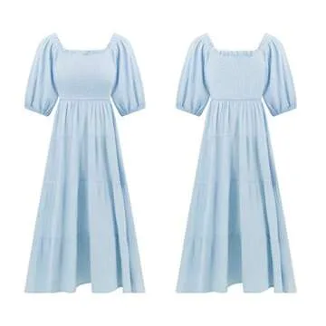 Stylish R.Vivimos Summer Cotton Midi Dress for Women